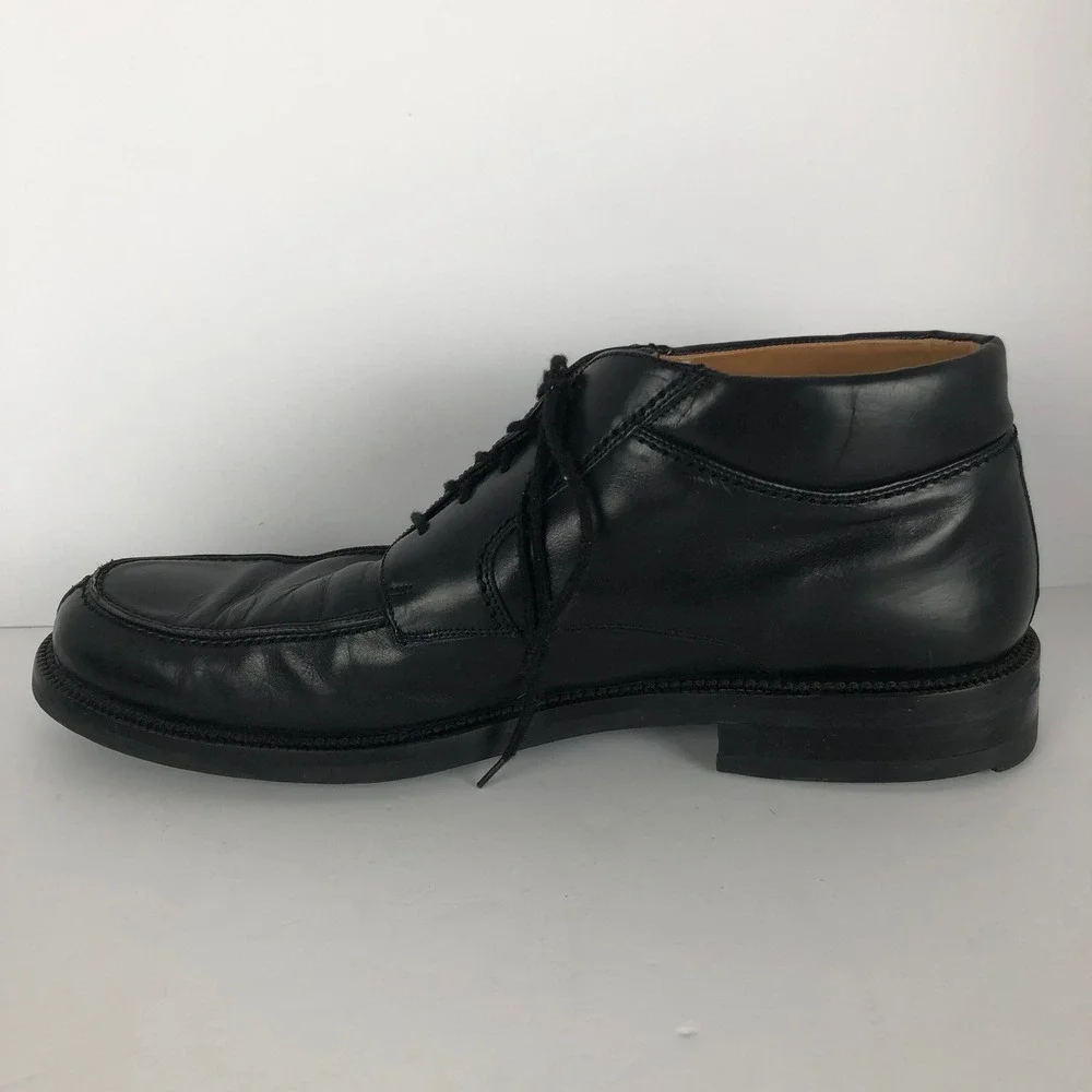 MEZLAN Barletta Leather Lace Up Apron Chukka Boots Sz 13W Black